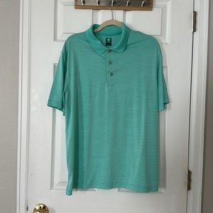 Pro Tour Men’s Teal and White Stripe Golf Polo Size L